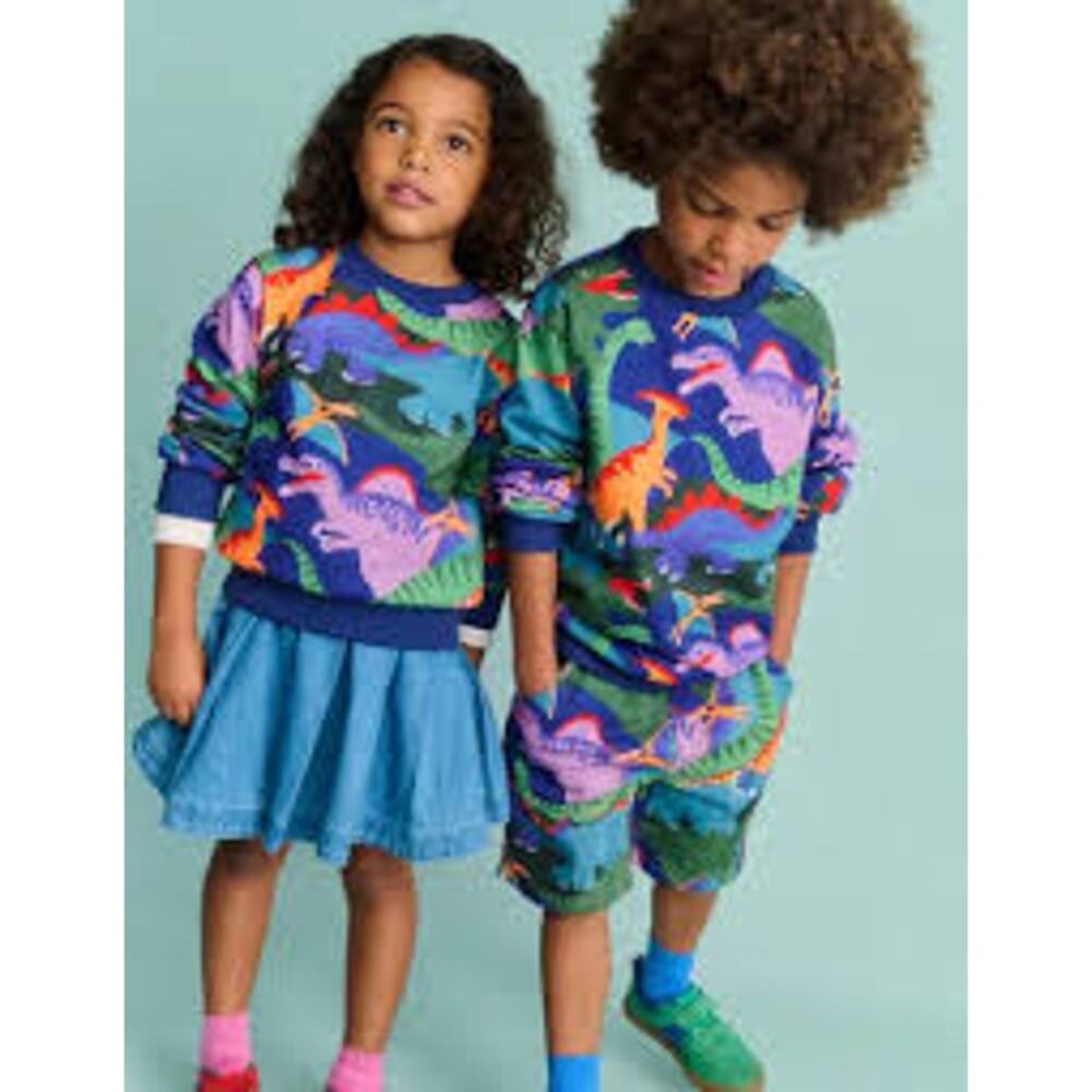 Mini Boden Kids' Dinosaur Print Cotton Sweatshirt, Size 3-4Y